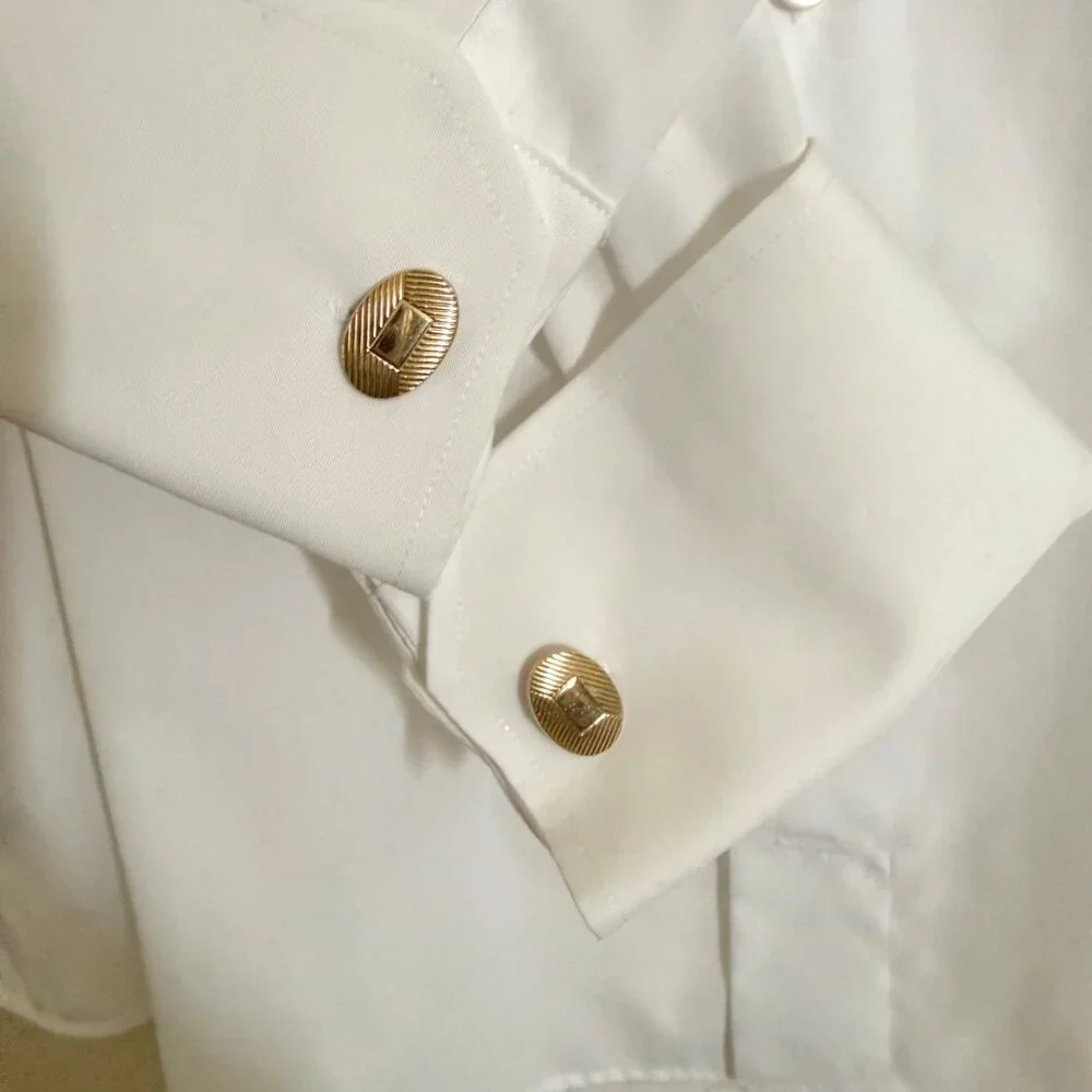 Vintage Goldtone Oval Cufflinks Textured Geometric Design